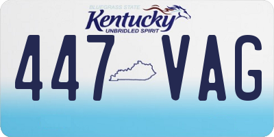 KY license plate 447VAG