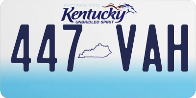 KY license plate 447VAH