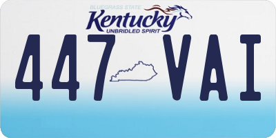 KY license plate 447VAI
