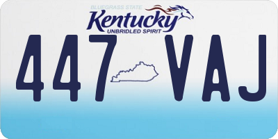 KY license plate 447VAJ