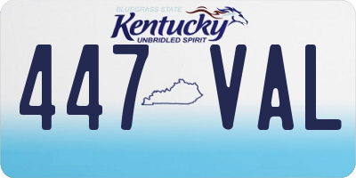 KY license plate 447VAL