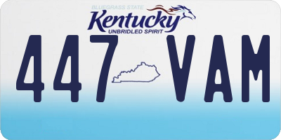 KY license plate 447VAM