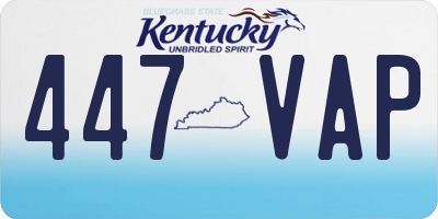 KY license plate 447VAP