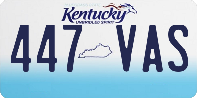 KY license plate 447VAS