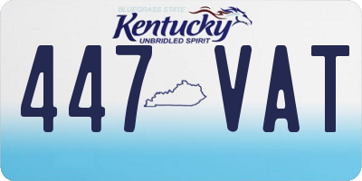 KY license plate 447VAT