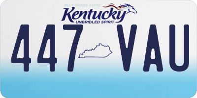 KY license plate 447VAU