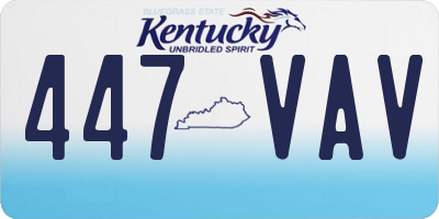 KY license plate 447VAV