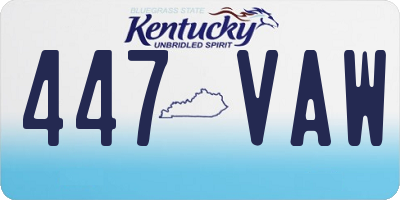 KY license plate 447VAW