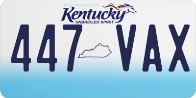 KY license plate 447VAX