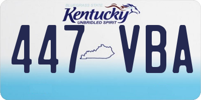 KY license plate 447VBA