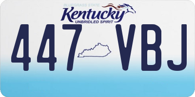 KY license plate 447VBJ