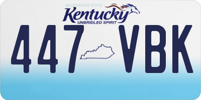 KY license plate 447VBK