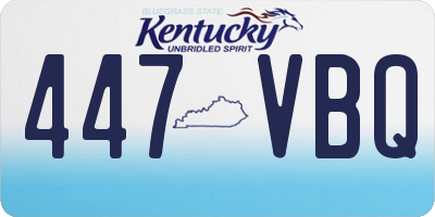 KY license plate 447VBQ