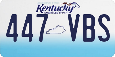 KY license plate 447VBS