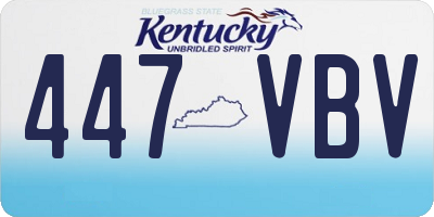 KY license plate 447VBV