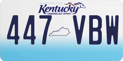 KY license plate 447VBW