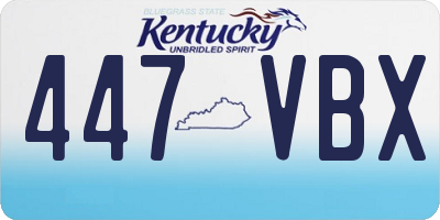 KY license plate 447VBX