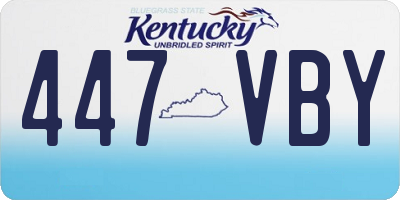 KY license plate 447VBY