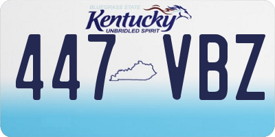 KY license plate 447VBZ