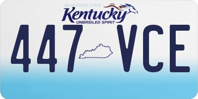 KY license plate 447VCE
