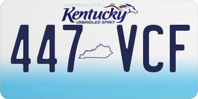 KY license plate 447VCF