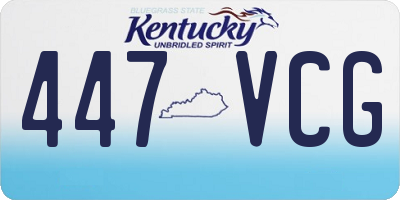KY license plate 447VCG