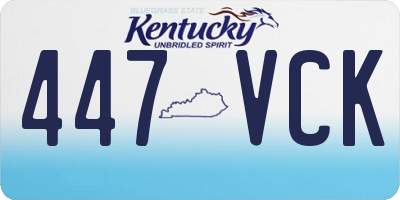 KY license plate 447VCK