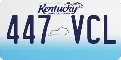 KY license plate 447VCL
