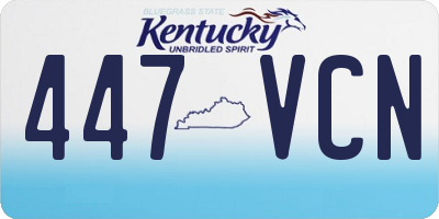 KY license plate 447VCN