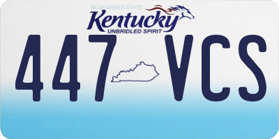 KY license plate 447VCS