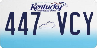 KY license plate 447VCY