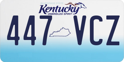KY license plate 447VCZ