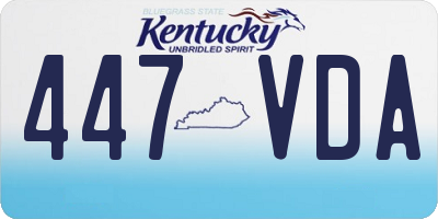 KY license plate 447VDA