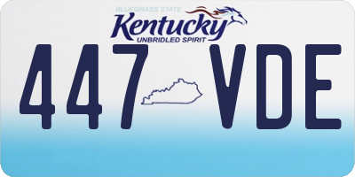 KY license plate 447VDE