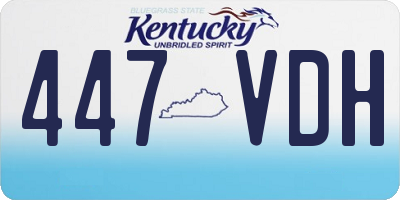 KY license plate 447VDH