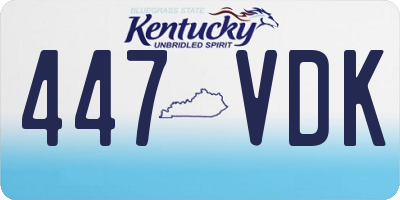 KY license plate 447VDK