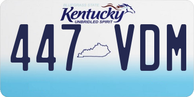 KY license plate 447VDM