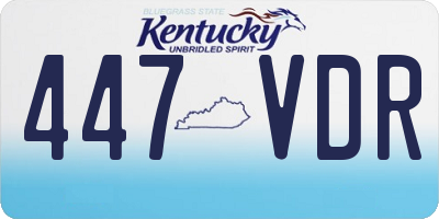 KY license plate 447VDR