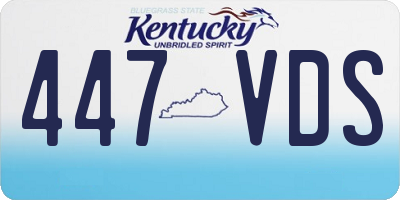 KY license plate 447VDS