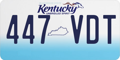 KY license plate 447VDT