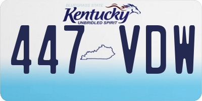 KY license plate 447VDW