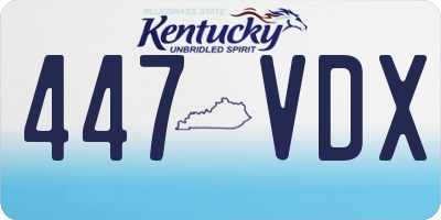 KY license plate 447VDX