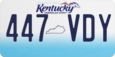 KY license plate 447VDY