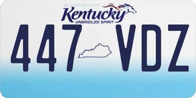 KY license plate 447VDZ