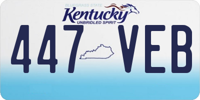 KY license plate 447VEB