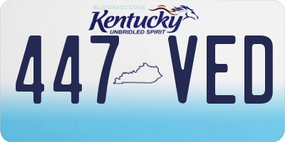 KY license plate 447VED