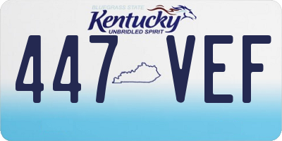 KY license plate 447VEF