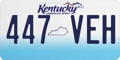 KY license plate 447VEH