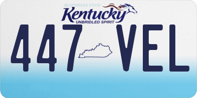 KY license plate 447VEL