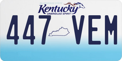 KY license plate 447VEM